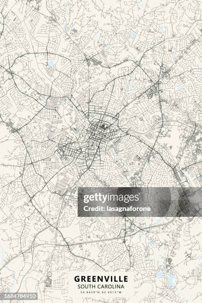 illustrations, cliparts, dessins animés et icônes de greenville, caroline du sud, états-unis carte vectorielle - greenville-south-carolina