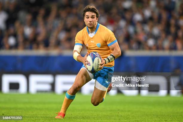 Felipe Etcheverry of Uruguay in action during the Rugby World Cup France 2023 match between France and Uruguay at Stade Pierre Mauroy on September...