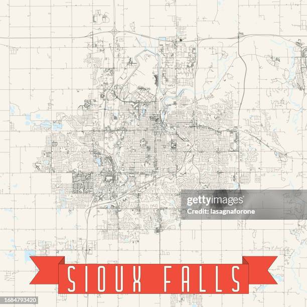 sioux falls, south dakota, usa vector map - sioux falls stock illustrations