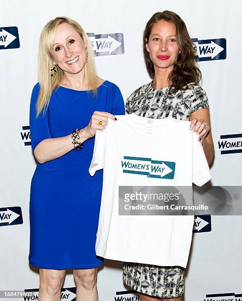 Executive Director Women's Way Amanda S. Aronoff and honoree Christy Turlington Burns attend the 36th Annual Women's Way Powerful Voice Awards...