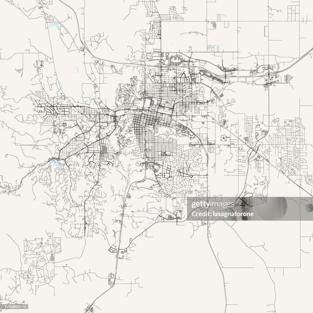 Rapid City, South Dakota, USA Vector Map