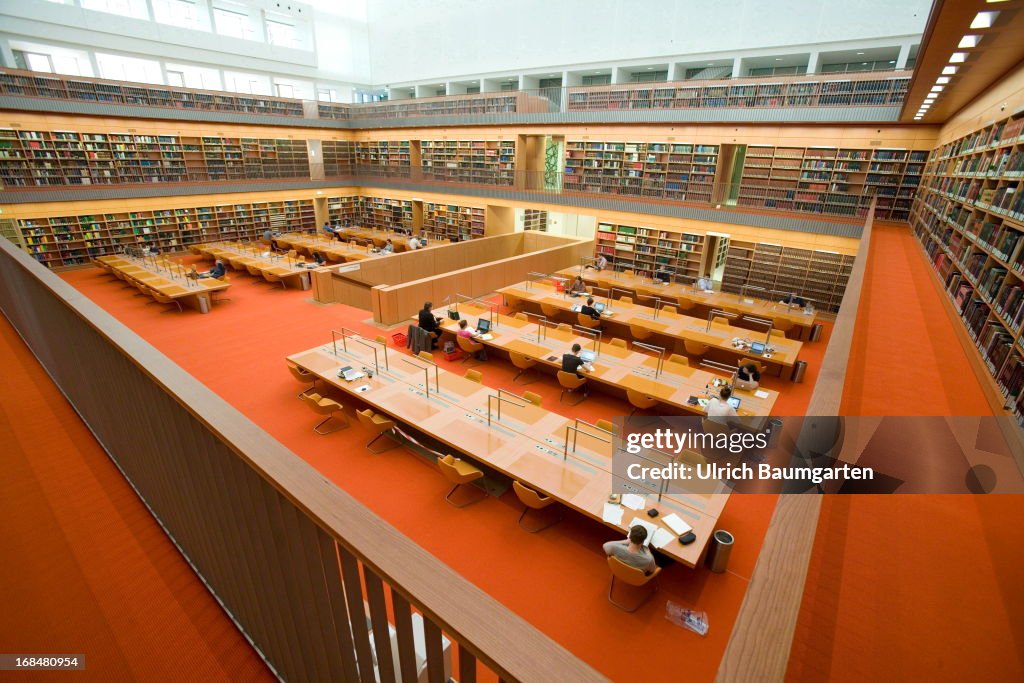 Reading room in the state library in Berlin.