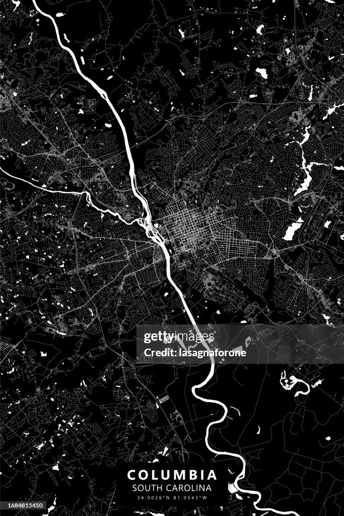 Columbia, South Carolina, USA Vector Map