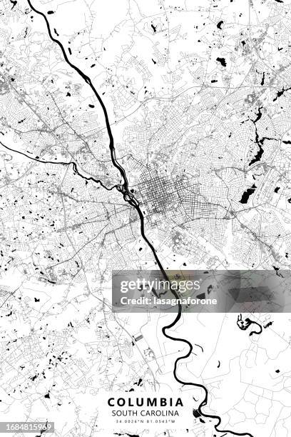 Columbia South Carolina Usa Vector Map High-Res Vector Graphic