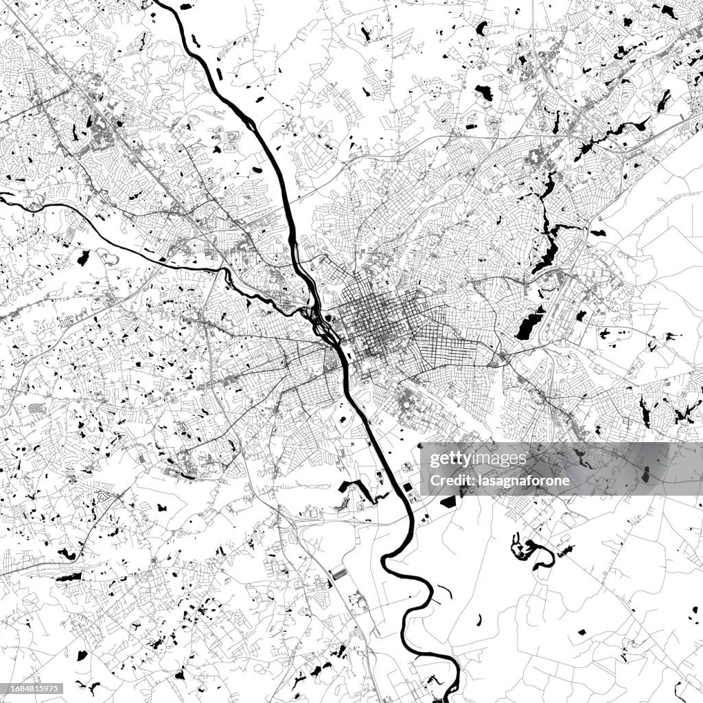 Columbia, South Carolina, USA Vector Map