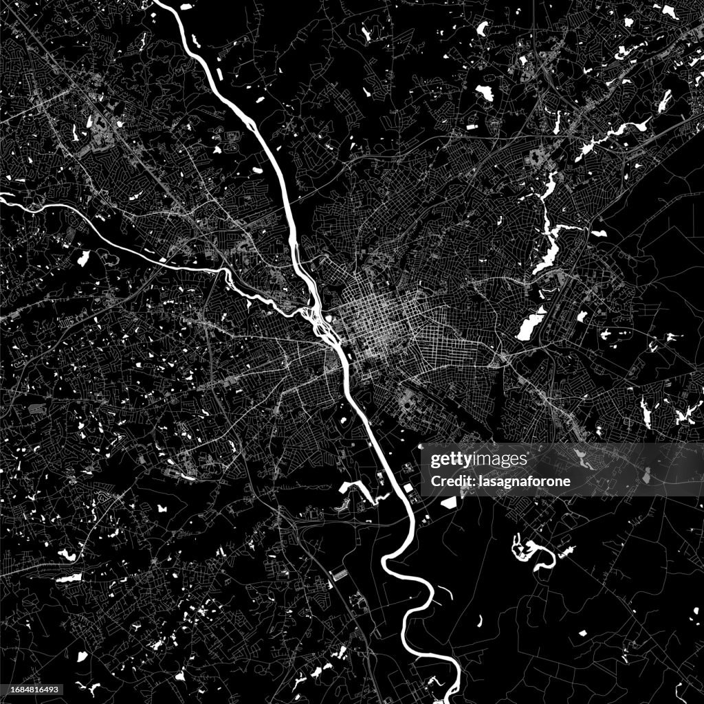 Columbia, Carolina del Sud, Stati Uniti Mappa vettoriale
