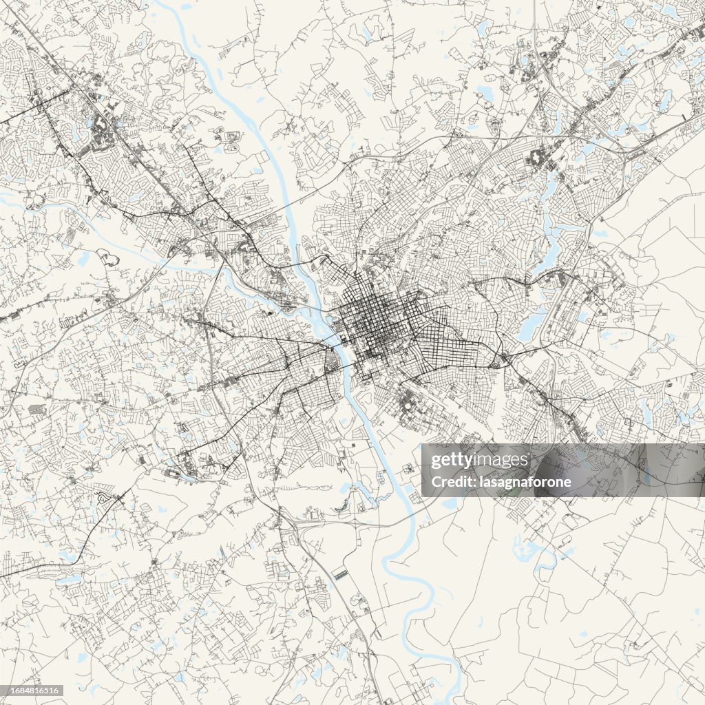 Columbia, South Carolina, USA Vector Map