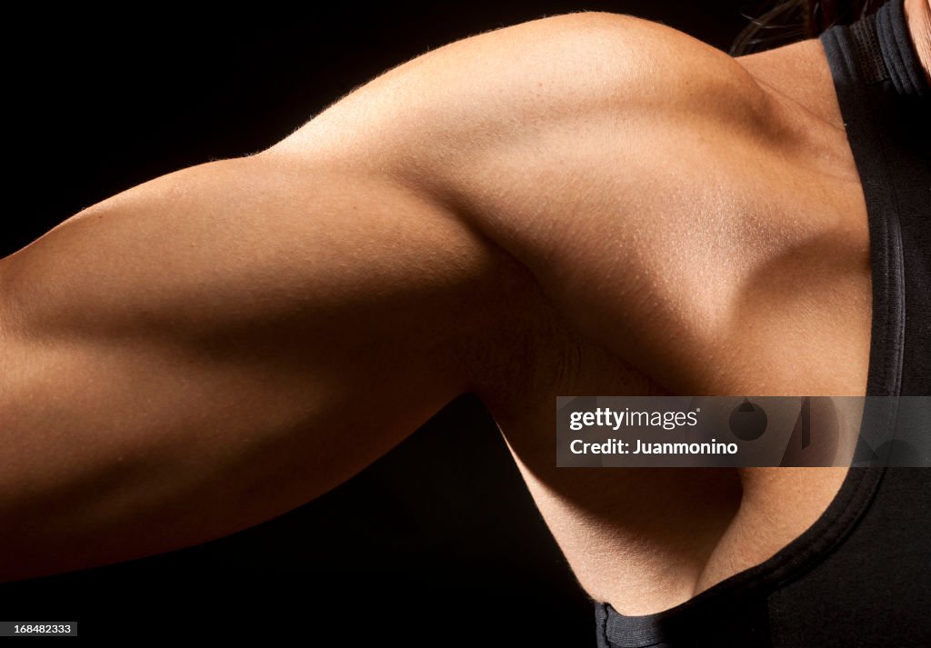 Woman biceps muscle