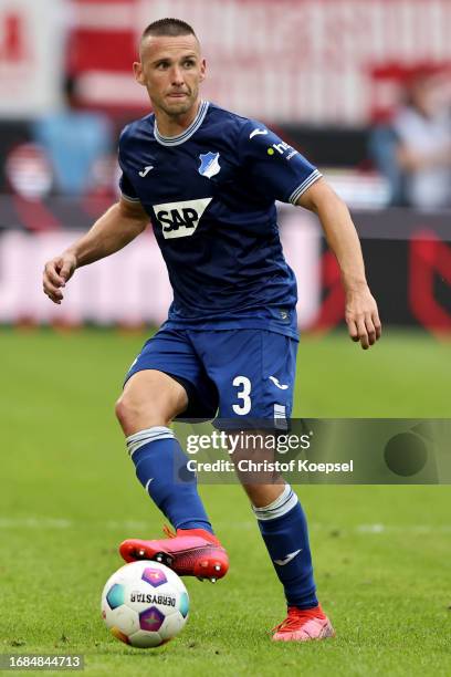 Pavel Kaderabek of Hoffenheim runs with the ball during the Bundesliga match between 1. FC Köln and TSG Hoffenheim at RheinEnergieStadion on...