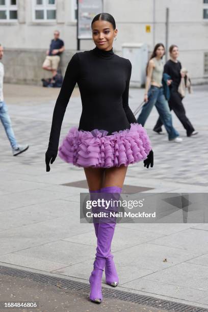 Ella Balinska attends David Koma at Tate Modern during London Fashion Week September 2023 on September 16, 2023 in London, England.