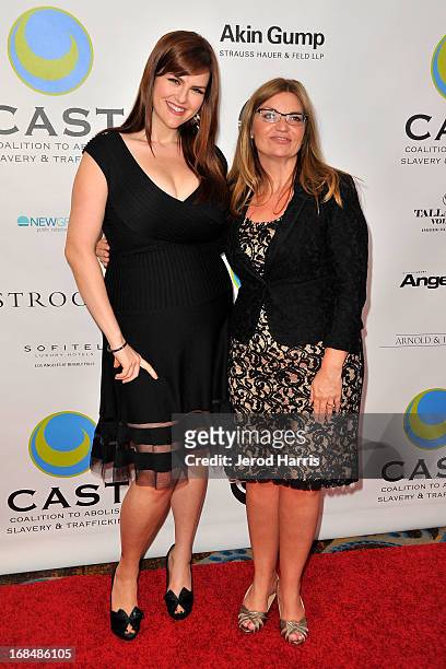 Actress Sara Rue and CEO of CAST Kay Buck arrives at the Coalition To Abolish Slavery and Trafficking's 15th Annual From Slavery to Freedom gala at...