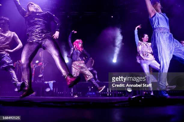 The Knife performs on stage at The Roundhouse on May 8, 2013 in London, England.