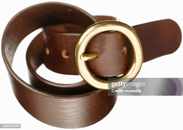 cinto de pele em branco marrom - cinto de pele imagens e fotografias de stock