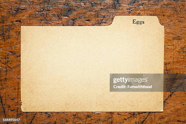 antique eggs blank index recipe, old fashioned paper card background - index card stock pictures, royalty-free photos & images