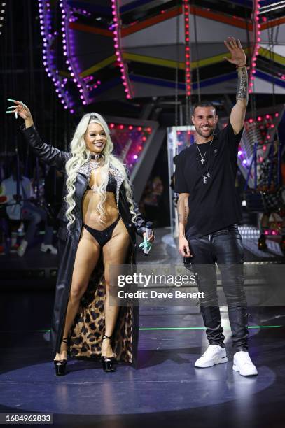 Saweetie and Philipp Plein walk the runway at the Philipp Plein S/S24 show during Milan Fashion Week Womenswear Spring/Summer 2024 on September 23,...