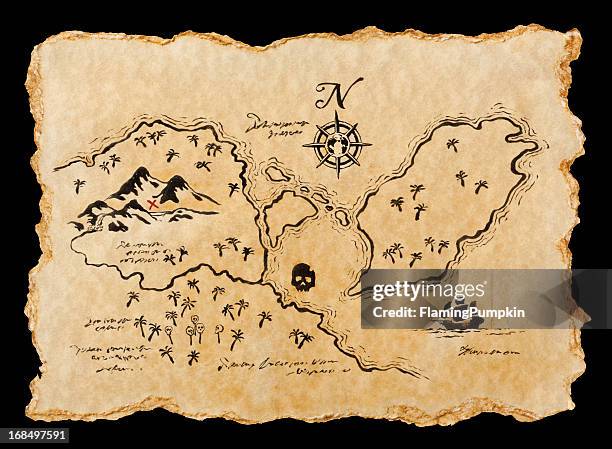 mapa de pirata - x marks the spot - fotografias e filmes do acervo