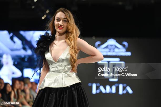 Designer Tamta walks the runway at the House of Ikons show during London Fashion Week September 2023 on September 16, 2023 in London, England.