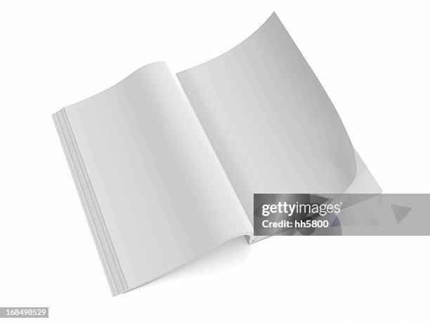 ouvert le livre blanc magazine 1 - blank magazine ad photos et images de collection