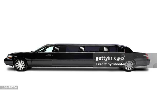 limusine estendida isolada no branco - limousine - fotografias e filmes do acervo