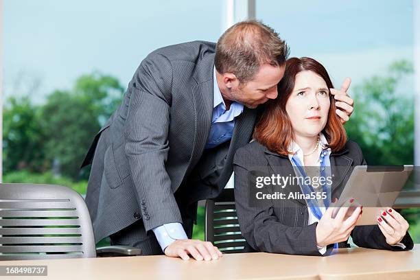 sexual harrassment in the workplace - obsolete stock pictures, royalty-free photos & images