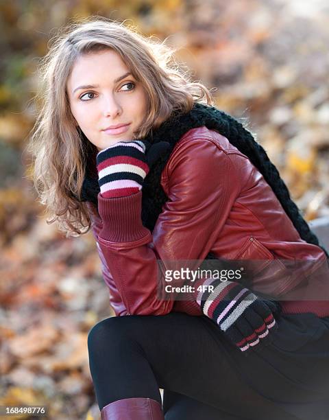 beautiful woman enjoying this warm autumn day (xxxl) - classic day 4 stock pictures, royalty-free photos & images