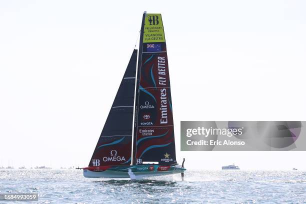 Peter Burling of New Zealand, Nathan Outteridge of Australia, Andy Maloney of New Zealand ,Blair Tuke of New Zealand and Emirates Team New Zealand...