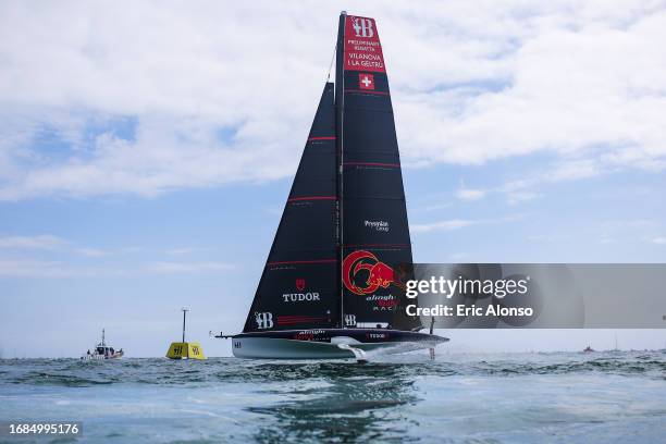 Arnaud Psarofaghis of Switzerland, Maxime Bachelin of Switzerland, Bryan Mettraux of Switzerland, Yves Detrey of Switzerland and Alinghi Red Bull...