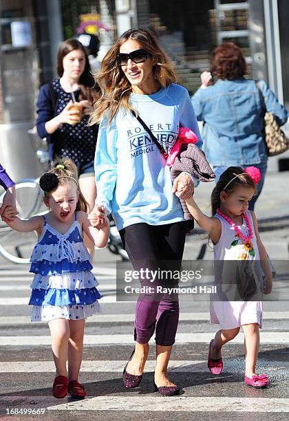 Sarah Jessica Parker with Tabitha Broderick and Marion Broderick are seen in the West Village on May 10, 2013 in New York City.