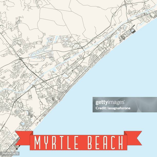 myrtle beach, south carolina, usa vector map - myrtle beach stock illustrations