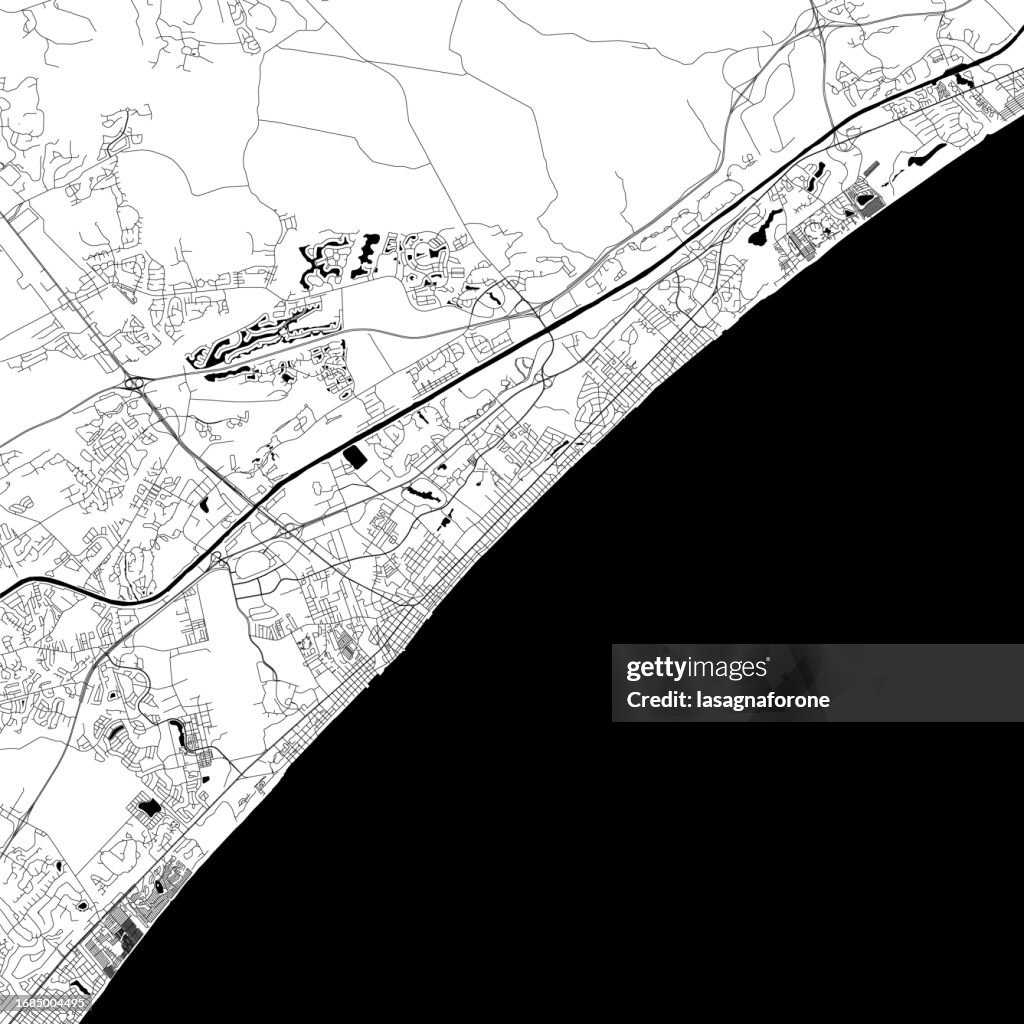 Myrtle Beach, South Carolina, USA Vector Map