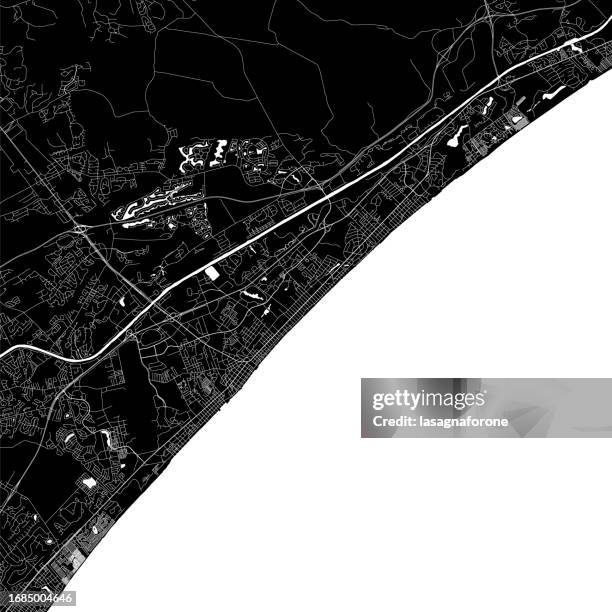 myrtle beach, south carolina, usa vector map - backdrop projection of beach stock illustrations