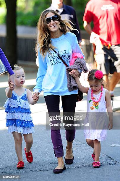 Sarah Jessica Parker with Tabitha Broderick and Marion Broderick are seen in the West Village on May 10, 2013 in New York City.
