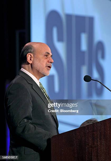 Ben S. Bernanke, chairman of the U.S. Federal Reserve, speaks during the 49th Annual Conference on Bank Structure and Competition in Chicago,...