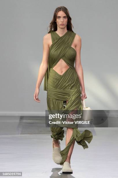 Model walks the runway during the JW Anderson Ready to Wear Spring/Summer 2024 fashion show as part of the London Fashion Week on September 16, 2023...