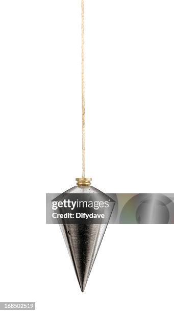 plumbline and string isolated on white - plumb line stock pictures, royalty-free photos & images