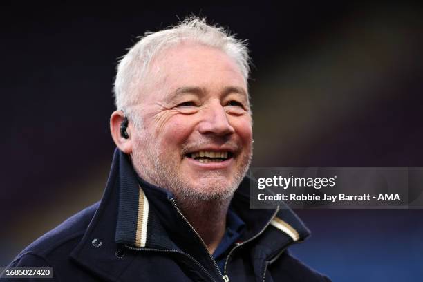 Ally McCoist during the Premier League match between Burnley FC and Manchester United at Turf Moor on September 23, 2023 in Burnley, England.