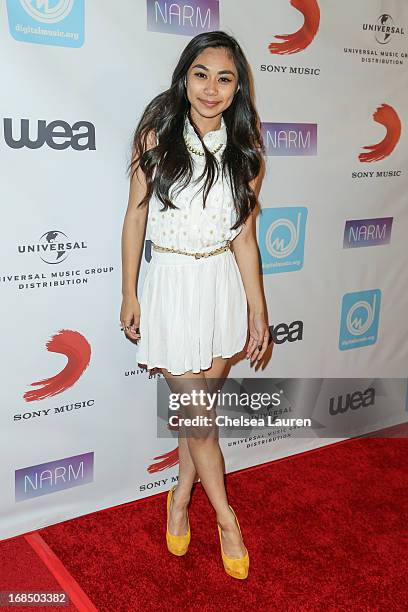 Singer / television personality Jessica Sanchez arrives at the NARM Music Biz Awards dinner party at the Hyatt Regency Century Plaza on May 9, 2013...