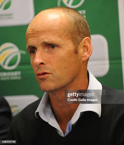 Protea Coach Gary Kirsten during the CSA press conference at ACSA Media Centre on May 10, 2013 in Johannesburg, South Africa.