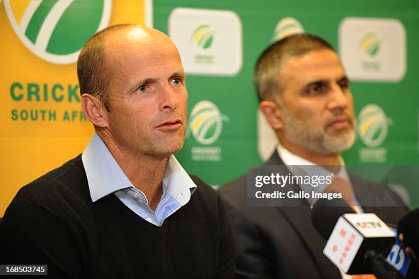 Protea Coach Gary Kirsten Gary Kirsten and Protea Team Manager Dr Mohammed Moosajee during the CSA press conference at ACSA Media Centre on May 10,...