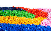 Vibrant colorful pieces of tiny bits of plastic