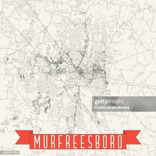 murfreesboro, tennessee, usa vector map - murfreesboro tennessee stock illustrations