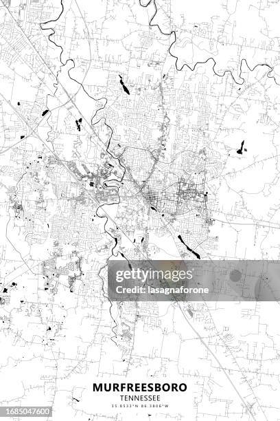 murfreesboro, tennessee, usa vector map - murfreesboro tennessee stock illustrations