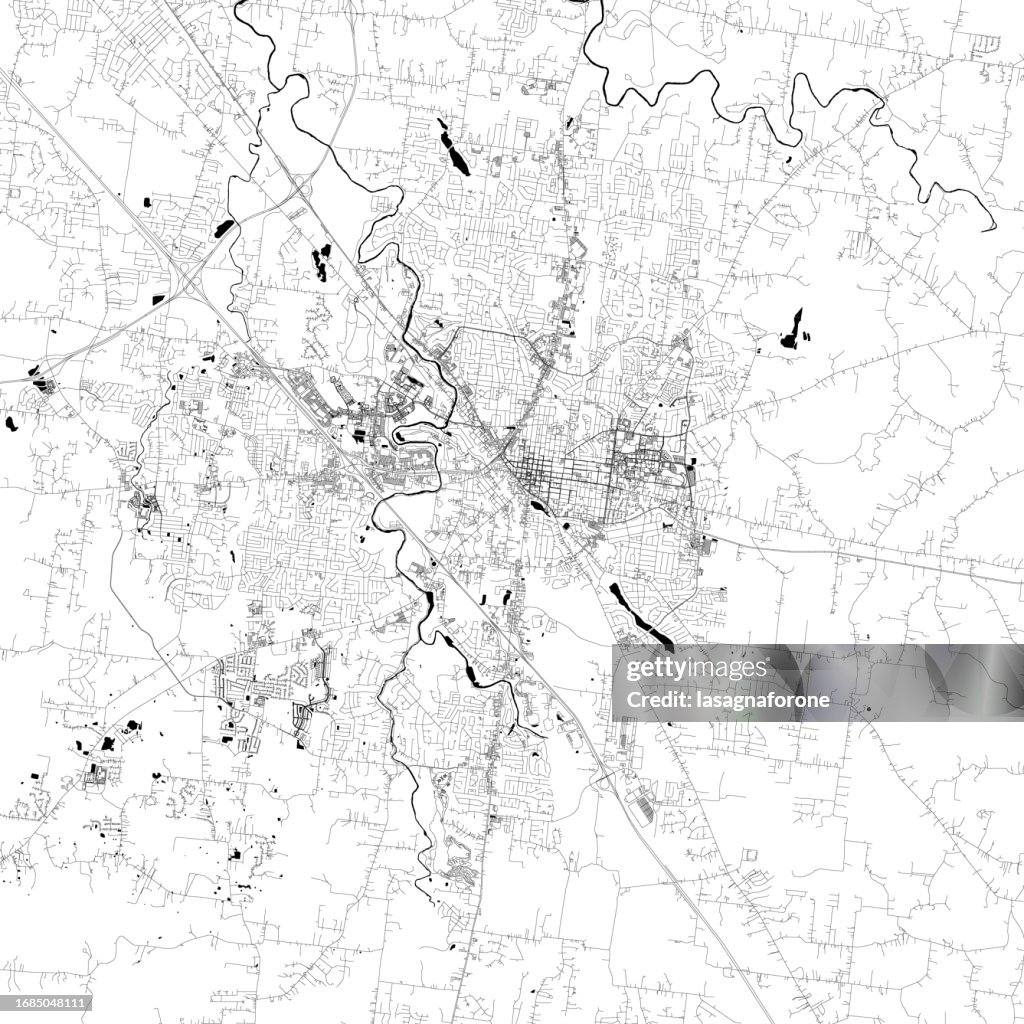 Murfreesboro, Tennessee, USA Vector Map