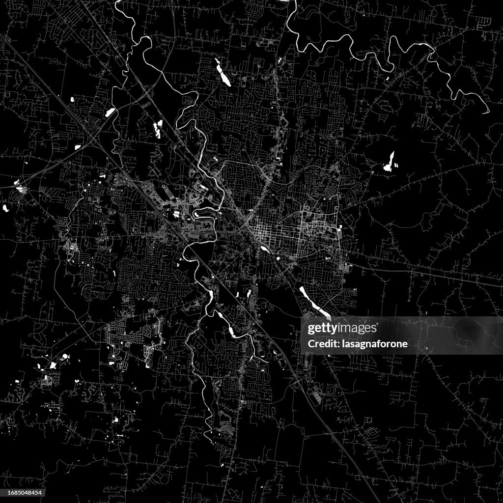 Murfreesboro, Tennessee, USA Vector Map