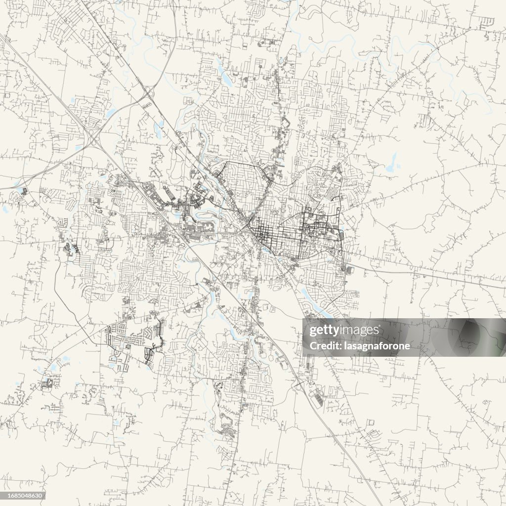 Murfreesboro, Tennessee, USA Vector Map