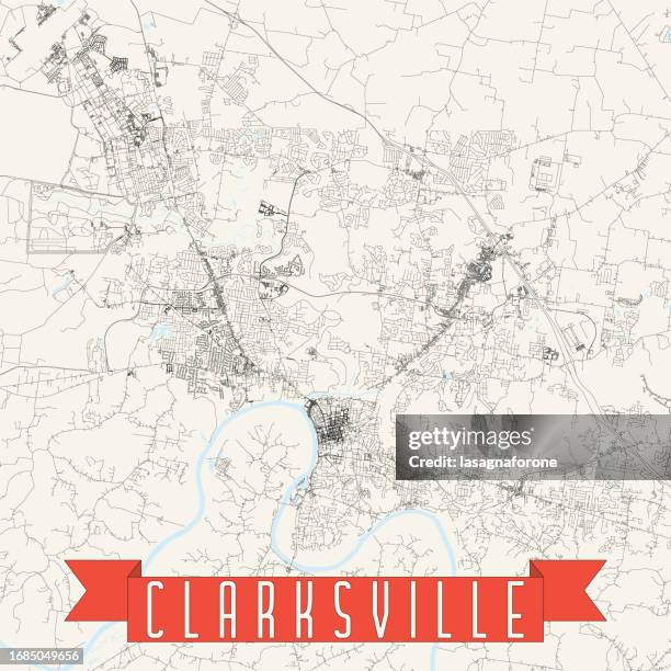 Clarksville Tennessee Usa Vector Map High-Res Vector Graphic