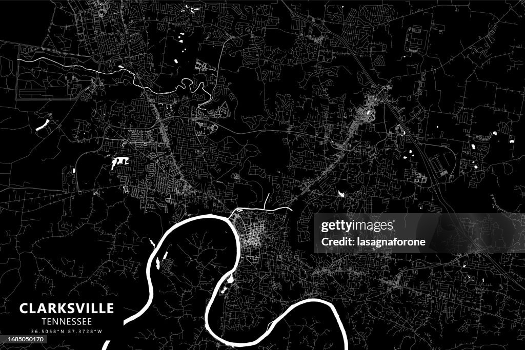 Clarksville, Tennessee, USA Vector Map