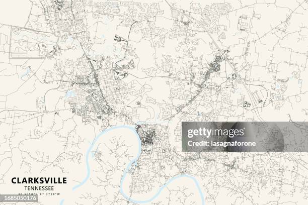 clarksville, tennessee, usa vector map - clarksville tennessee stock illustrations