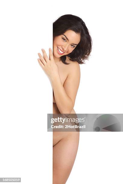 young woman posing in the nude - isolated - 2hotbrazil bildbanksfoton och bilder