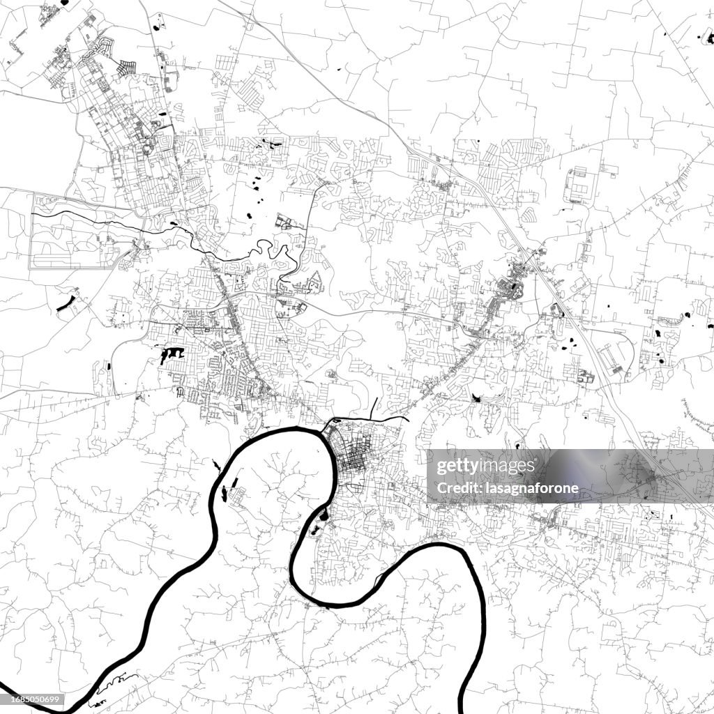 Clarksville, Tennessee, USA Vector Map